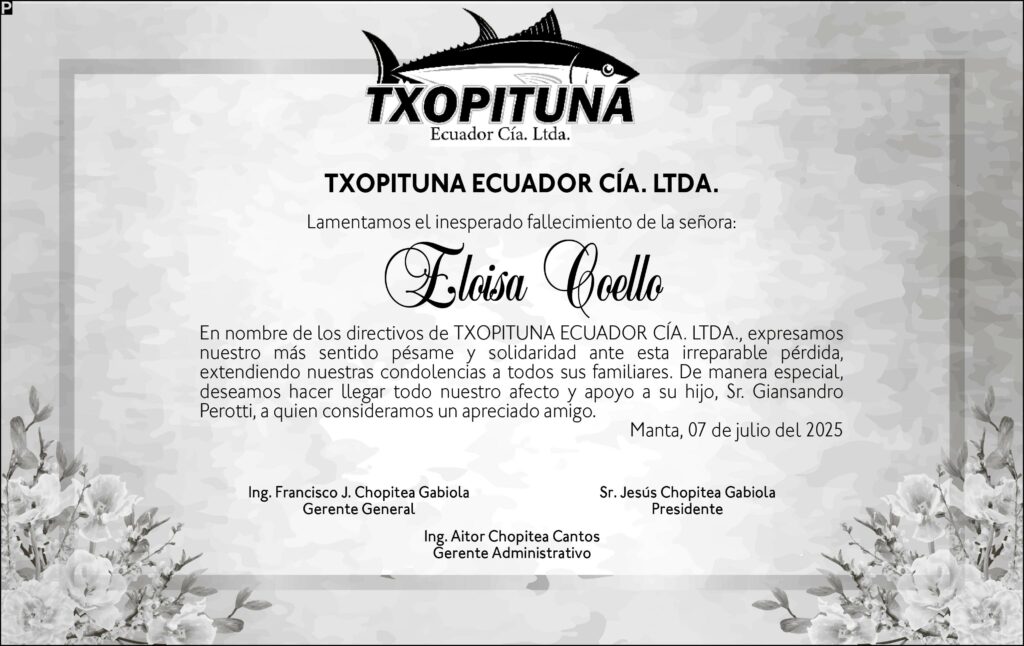 CONDOLENCIA: Eloisa Coello