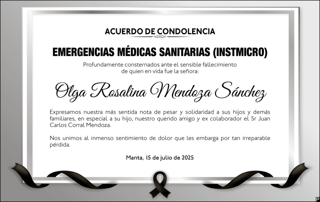 ACUERDO DE CONDOLENCIA: Olga Rosalina Mendoza Sánchez