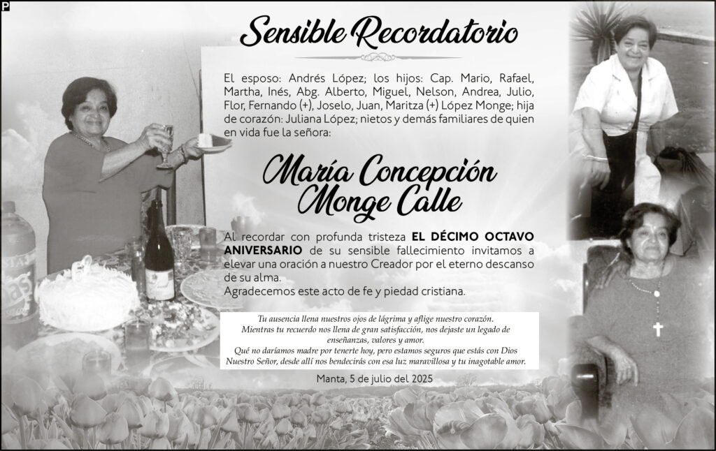 RECORDATORIO: María Concepción Monge Calle