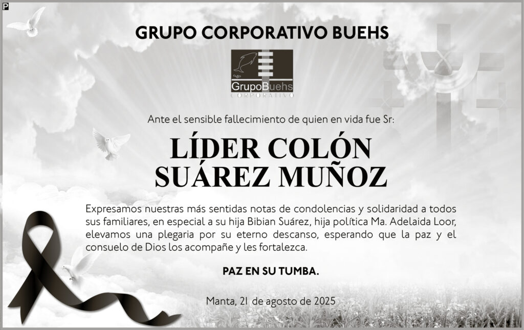 NOTA DE CONDOLENCIA: Líder Colón Suárez Muñoz