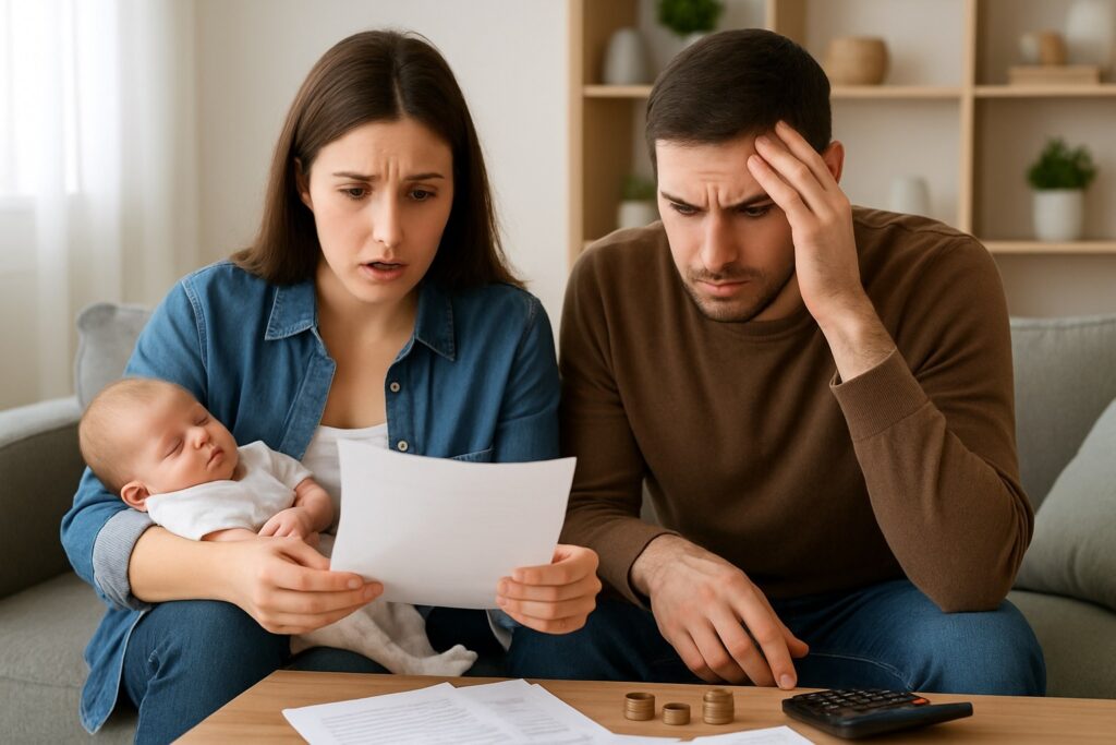 Los gastos invisibles del primer hijo sorprenden a muchas parejas. FOTO: Inteligencia Artificla (ChatGPT).