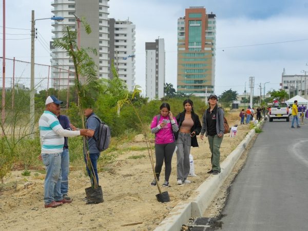 Manta Boulevard se transforma en un corredor natural con la siembra de 100 árboles