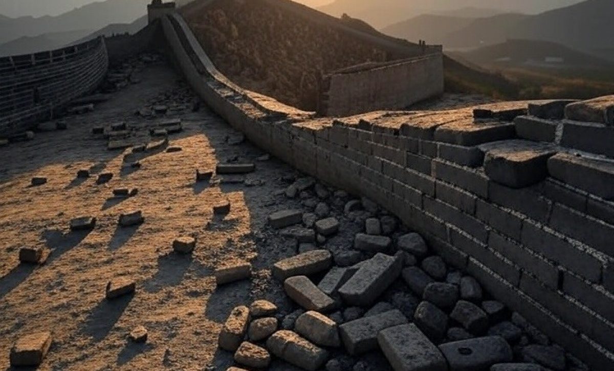 A un matrimonio de la provincia china de Shanxi los arrestaron por vender ilegalmente ladrillos de la Gran Muralla China