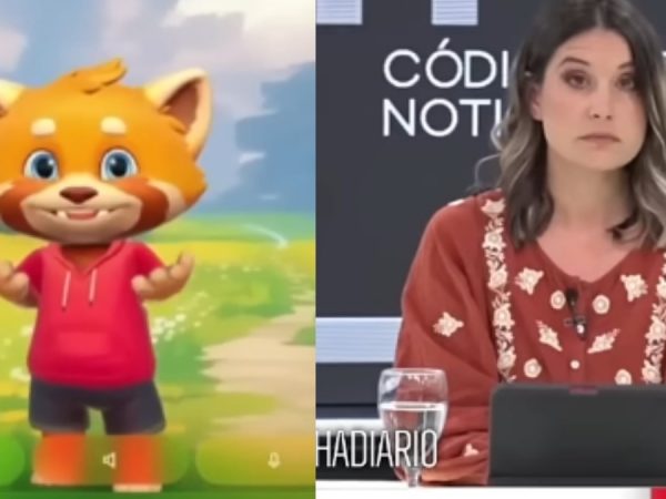 Cara de mate rancio, así fue larespuesta que le dio Rudy, una IA creada para niños, a una periodista en vivo. (Captura de pantalla A24)