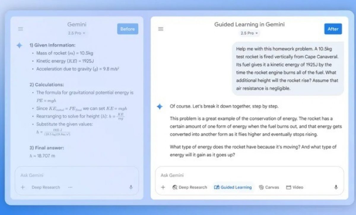 Con la función 'Aprendizaje guiado', Gemini ofrece explicaciones detalladas y recursos multimedia para entender cualquier tema