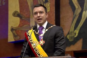 El presidente de Ecuador, Daniel Noboa, dio un discurso que duró 20 minutos.