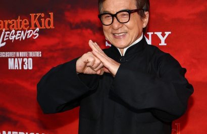 El actor Jackie Chan en la premiere de Karate Kid: Legends.