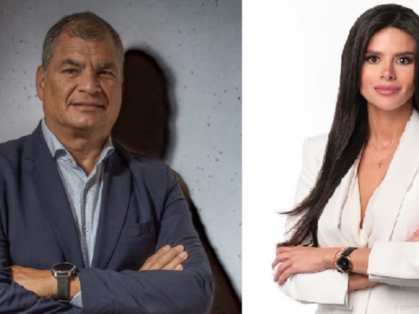 El expresidente Rafael Correa y la asambleísta Diana Jácome.