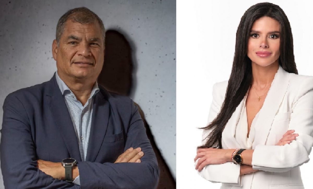El expresidente Rafael Correa y la asambleísta Diana Jácome.