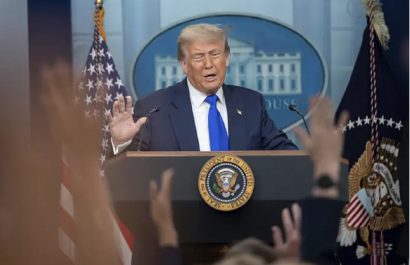 El presidente de Estados Unidos, Donald Trump, durante un anuncio.