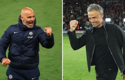 Enzo Maresca, entrenador del Chelsea y Luis Enrique, del PSG.