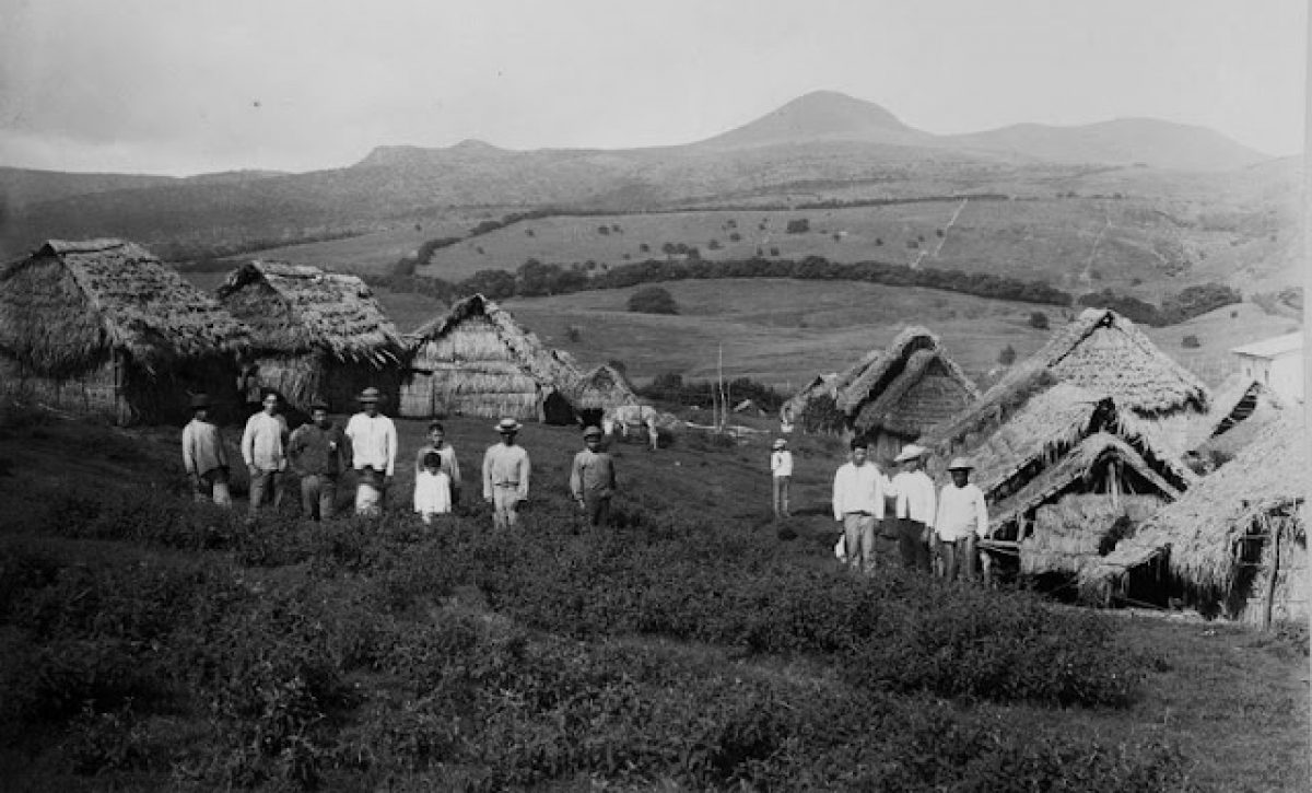 Casas de obreros, hacienda El Progreso, 1888, en la isla San Cristóbal, Galápagos, al mando de Manuel J Cobos.