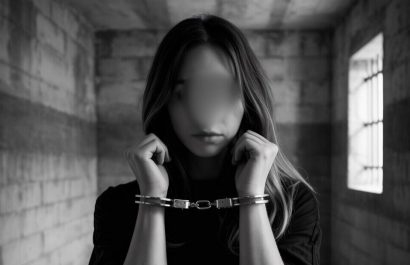 Imagen generada con IA de una mujer detenida al ser acusada de pertenecer a una banda de sacapintas.