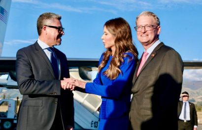 Kristi Noem, secretaria de Seguridad Nacional de Estados Unidos, llega a Ecuador para reunirse con Daniel Noboa. (Cancillería Ecuador)