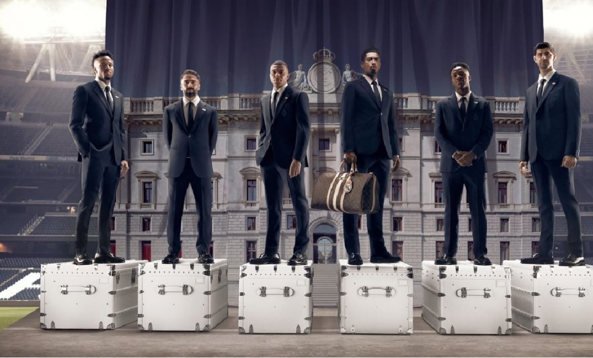 Los jugadores del Real Madrid lucen los trajes de la marca francesa Louis Vuitton.