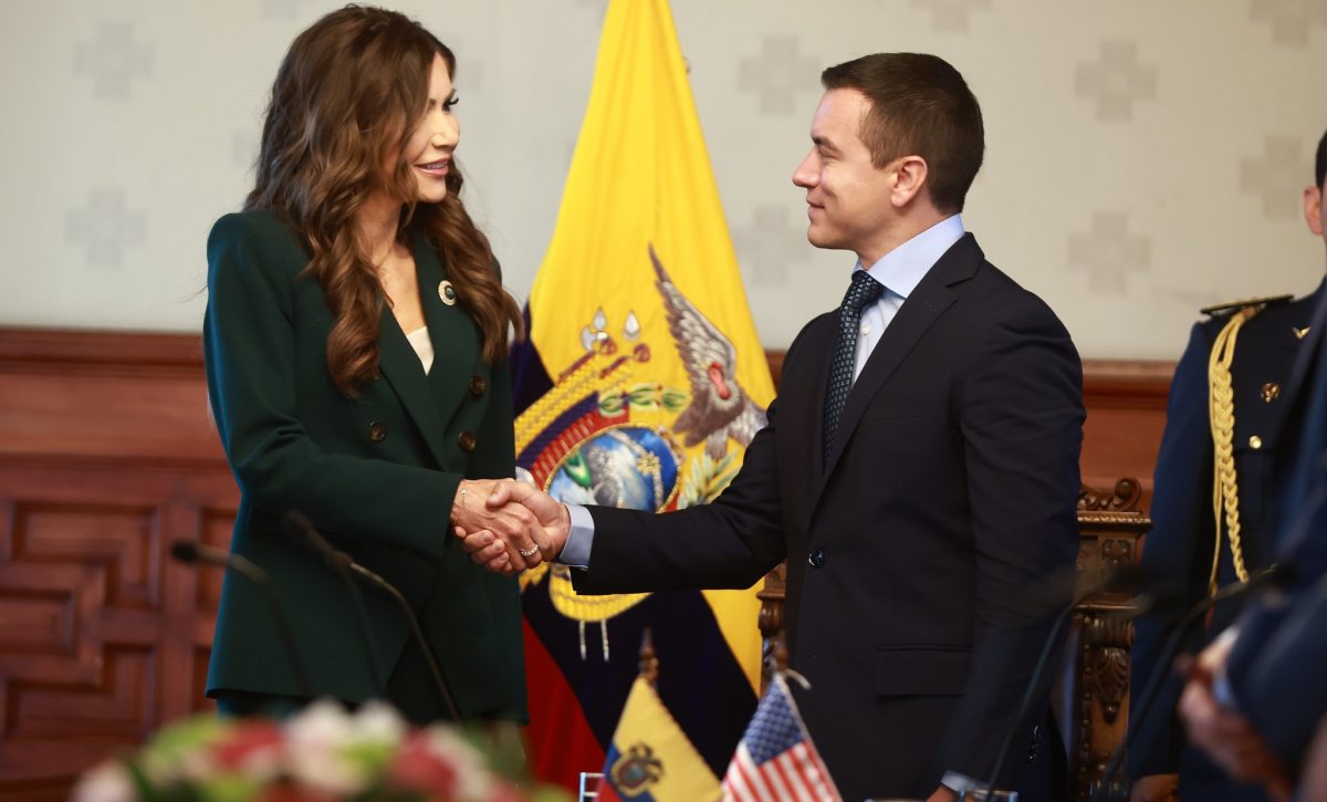 La secretaria de Seguridad de Estados Unidos, Kristi Noem, se reunió con Daniel Noboa para fortalecer la alianza bilateral en seguridad y migración