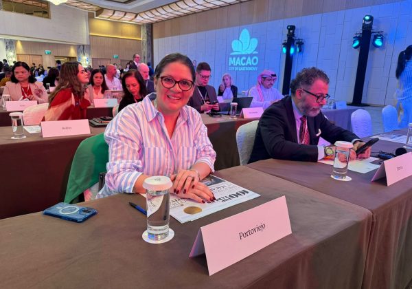 La vicealcaldesa María Isabel Guillén, en el evento en Macao, China.