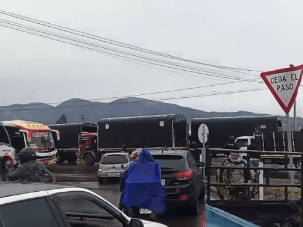 Protesta de transportistas en Carchi paraliza vía Panamericana por aumento de robos