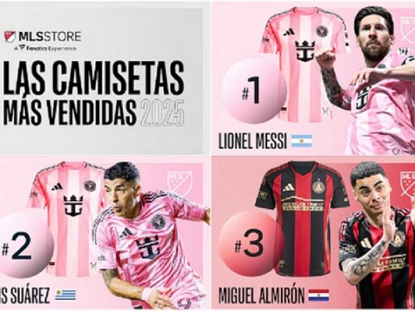Lionel Messi lidera por tercer año consecutivo el ranking de camisetas más vendidas de la MLS.