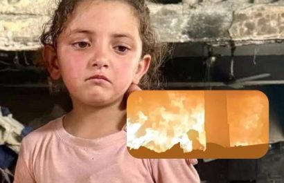 Tras el bombardeo israelí a una escuela, Ward Jalal, de seis años, fue hallada viva bajo escombros. Su madre y hermanos fallecieron.
