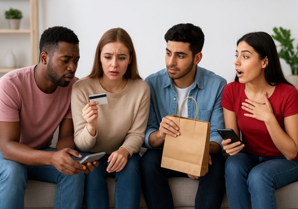 La conexión entre deudas y compras emocionales preocupa a expertos. FOTO: Inteligencia Artificial (ChatGPT).