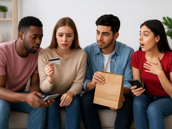 La conexión entre deudas y compras emocionales preocupa a expertos. FOTO: Inteligencia Artificial (ChatGPT).