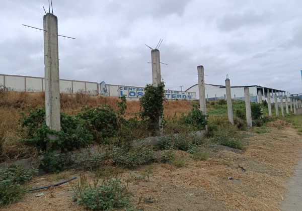 Este es uno de los terrenos que es parte de la subasta del Municipio de Manta. Está ubicado en la vía Puerto Aeropuerto.