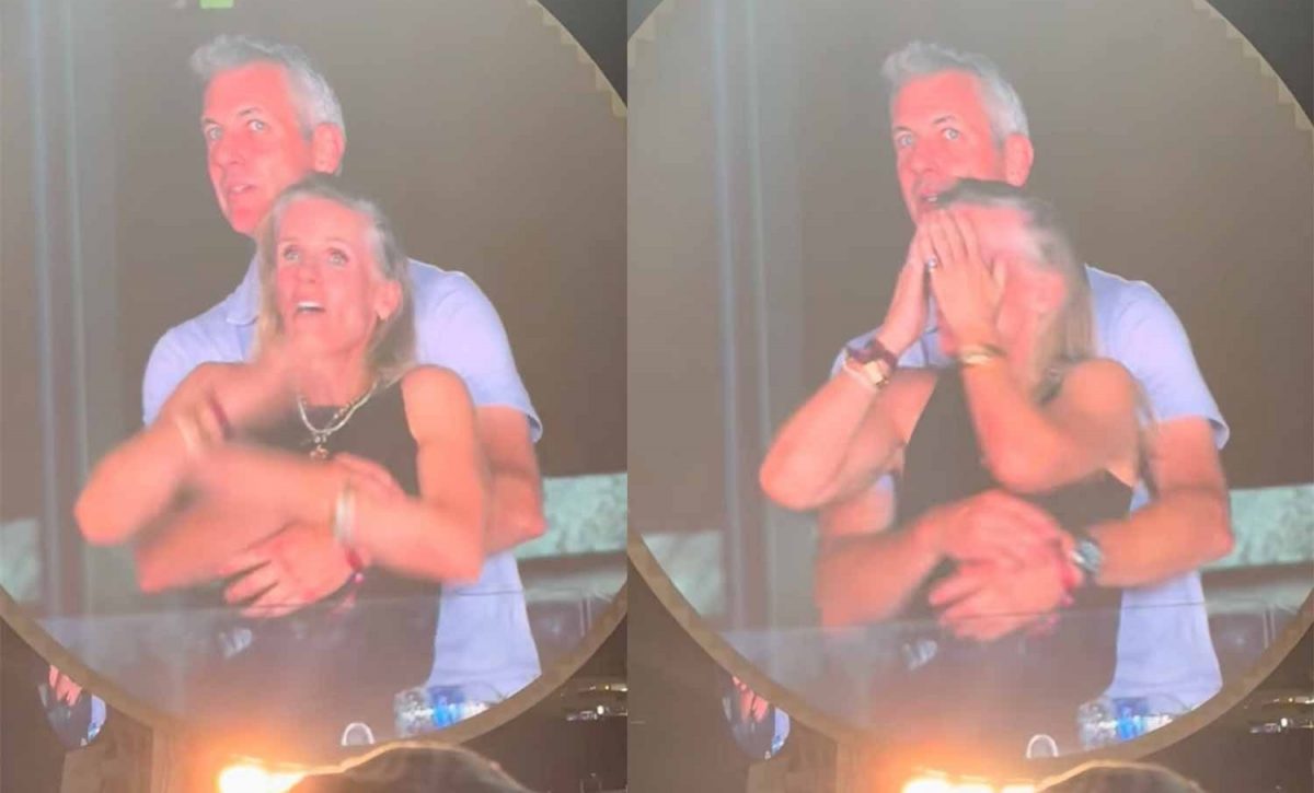 El video de la Kiss Cam, grabado durante el concierto de Coldplay en el Gillette Stadium de Boston, captó a Andy Byron y Kristin Cabot en una situación comprometedora. FOTO: Captura de pantalla.