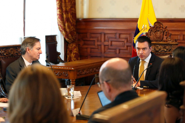 Noboa refuerza relaciones con organismos financieros internacionales para fortalecer economía y desarrollo social