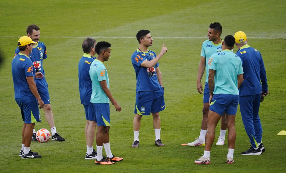 Brasil en un entrenamiento previo a su partido ante la selección de Ecuador.