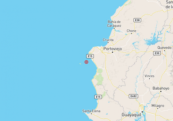 Reportan sismo de 3.9 grados a 38 km de Puerto López, sin daños