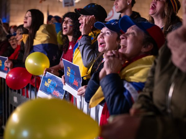 Concentración en Barcelona contra el régimen de Nicolás Maduro tras la toma de posesión como presidente de Venezuela