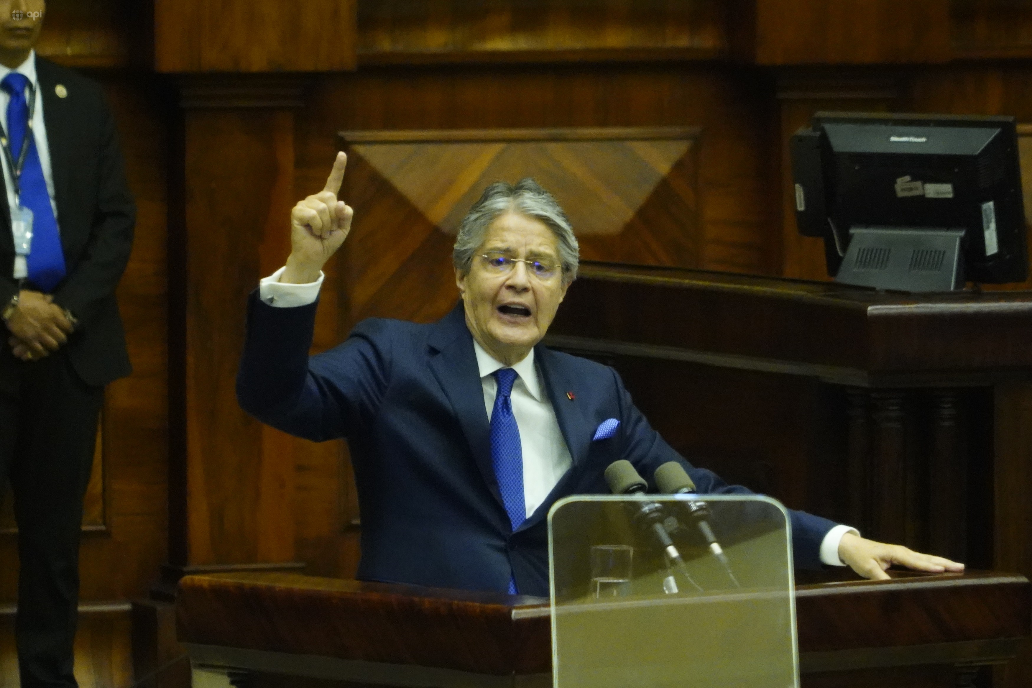 "Yo los acuso" frase dicha por el presidente Guillermo Lasso en la Asamblea Nacional.