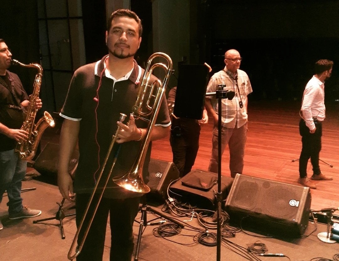 Camilo Solís Mero trombón orquesta Los Diamantes