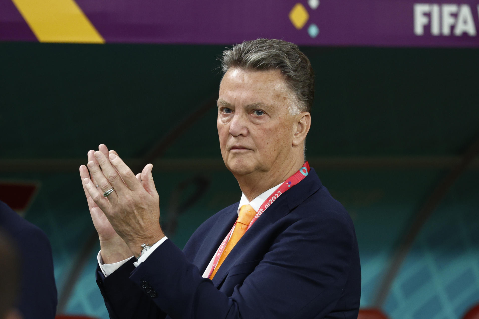 Louis Van Gaal, seleccionador de Países Bajos, durante el partido ante Ecuador en Doha.