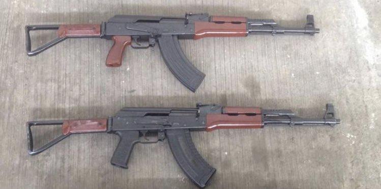 Fusiles Ak47 que fueron donados por China al gobierno de Ecuador.