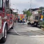 Incendio en la ciudadela 15 de Abril de Manta