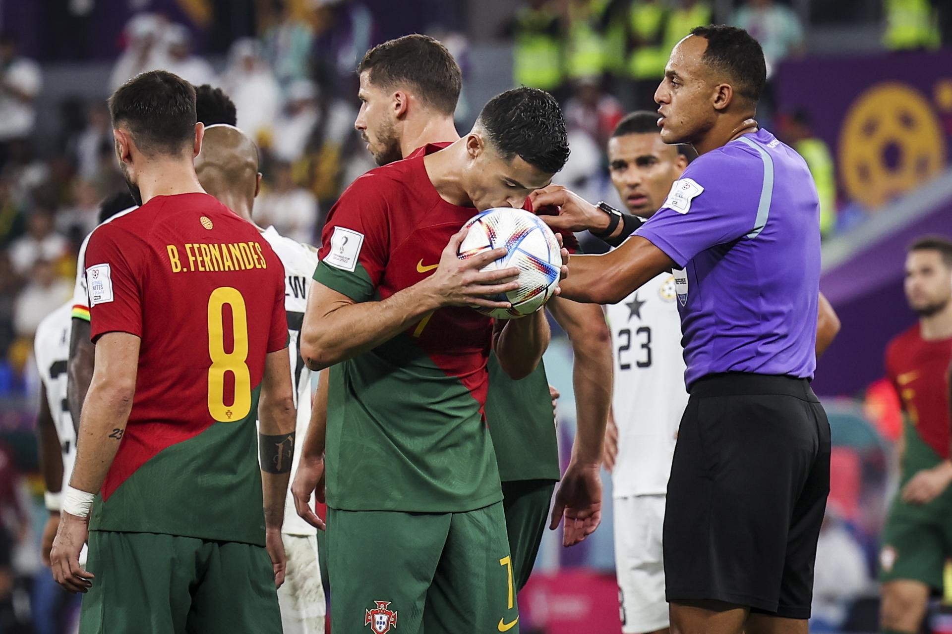 Cristiano Ronaldo anotó en el Mundial de Qatar 2022 ante Ghana. Ha marcado en cinco mundiales consecutivos.