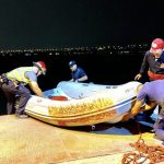 Miembros del Cuerpo de Bomberos de Durán colaboraron en el rescate de la mujer que cayó del puente de la Unidad Nacional.jpeg