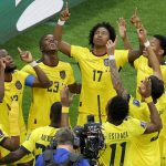 Jugadores de la selección ecuatoriana de fútbol durante su participación en el Mundial de Qatar 2022.