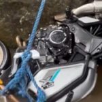 Moto accidentada de Roberto Ayala