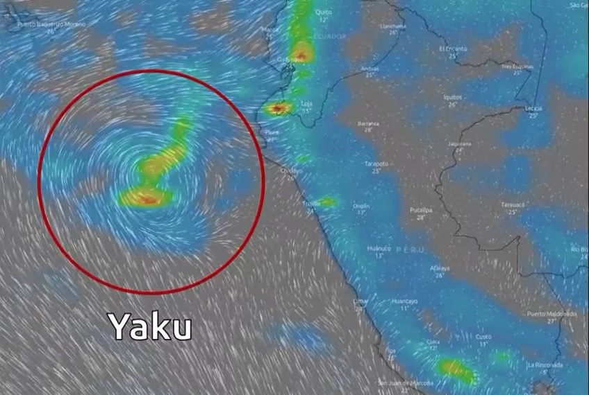 El ciclón Yaku se forma en el norte de Perú, frente a ka costa cercana con Ecuador