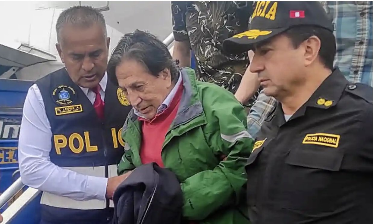 El expresidente peruano Alejandro Toledo está recluido en un penal de Lima, capital de Perú,
