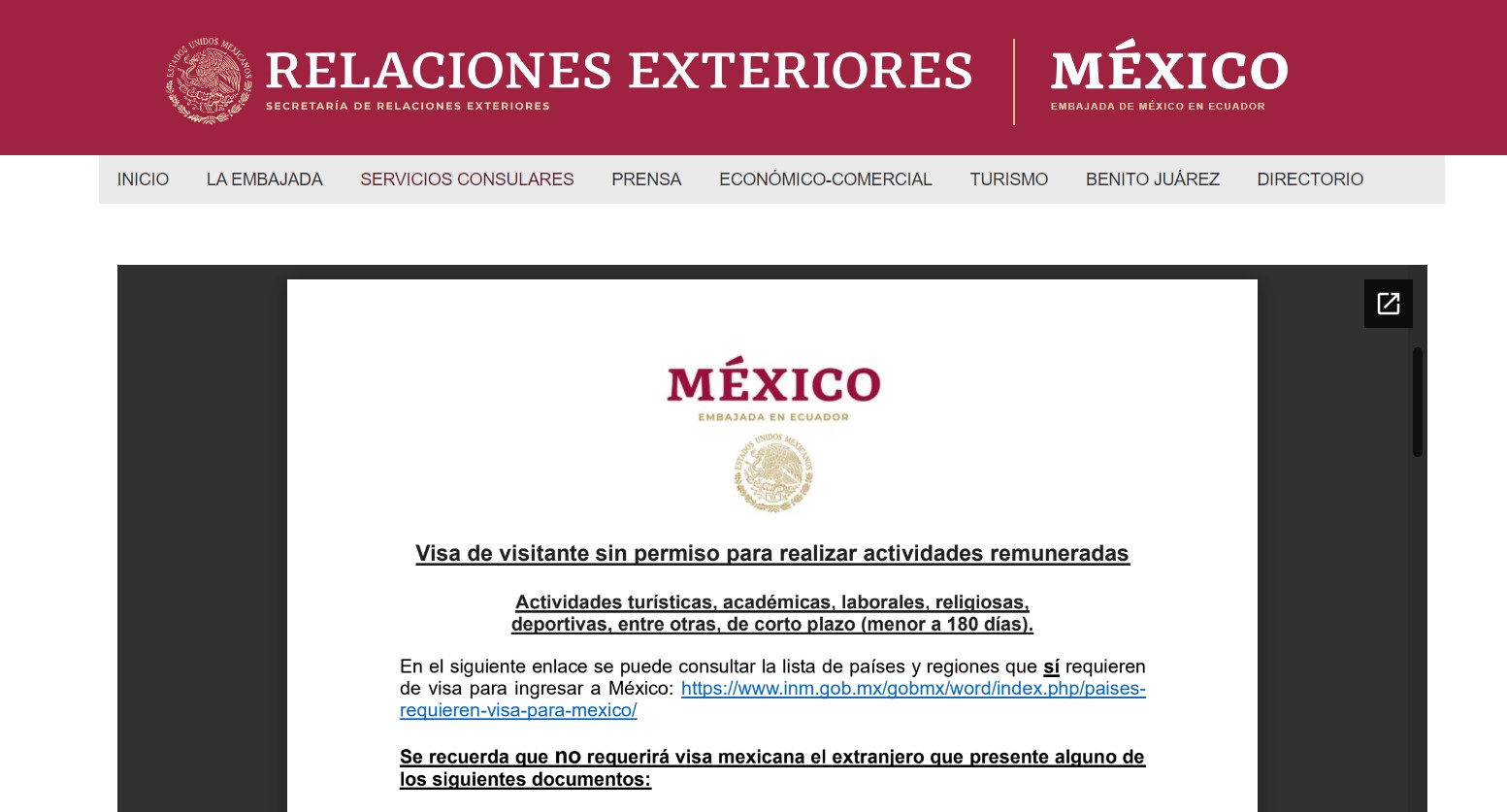 Visa para México citas agotadas