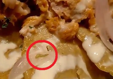 Le salió un gusano en su comida, ocurrió en Guayaquil