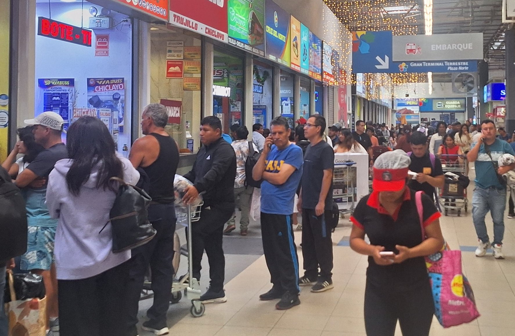 Feriado de Navidad en terminal trrestre pasajeros