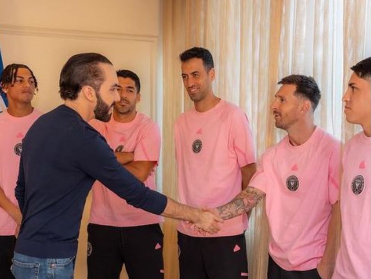 Nayib Bukele recibió a Leo Messi en el Palacio Nacional de El Salvador