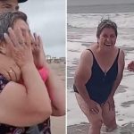 Una abuelita argentina, de 72 años de edad, visitó por primera vez en su vida a la playa y su reacción se volvió viral.