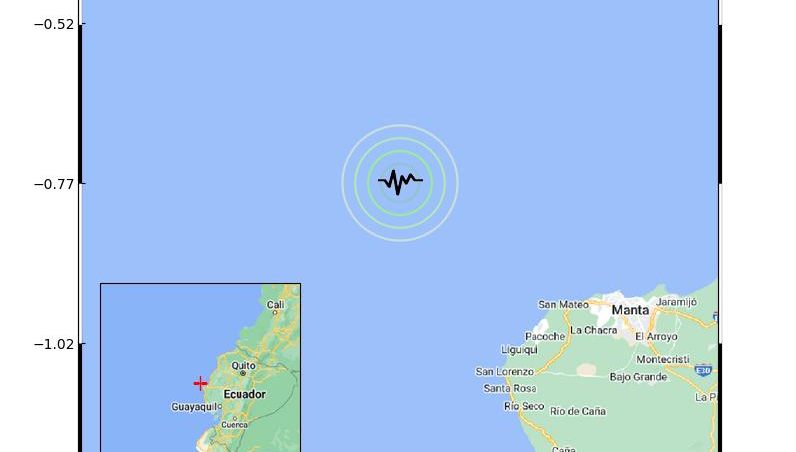 Sismo de magnitud 4.2 se registró anoche frente a las costas de Manta