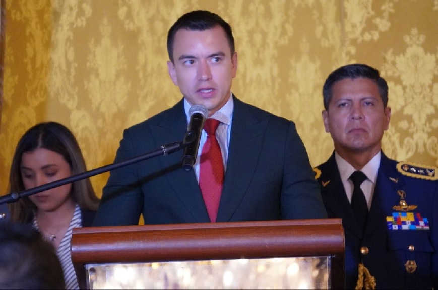 El Gobierno de Ecuador atacará a los "terroristas de cuello blanco", aseveró el Presidente de la República Daniel Noboa.